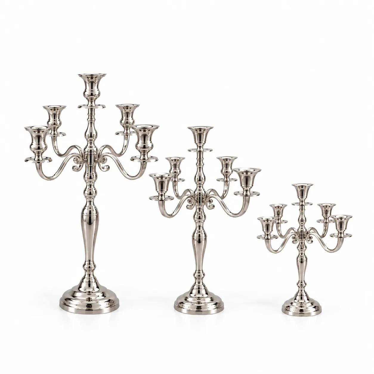 Candelabro metallo silver lucido - dettaglio 4