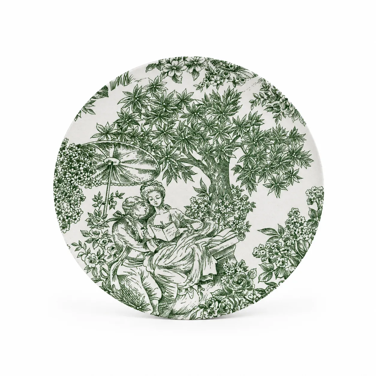 Cover per sottopiatto tela jouy verde - noleggio natale Montineri