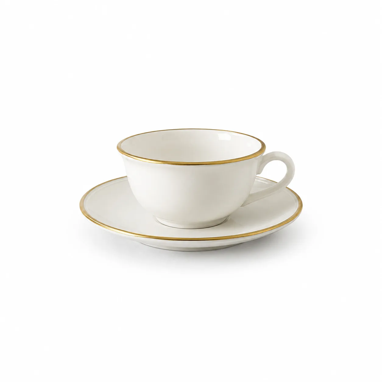 Tazza tè con piattino porcellana oro - noleggio servizi da tè e caffè Montineri