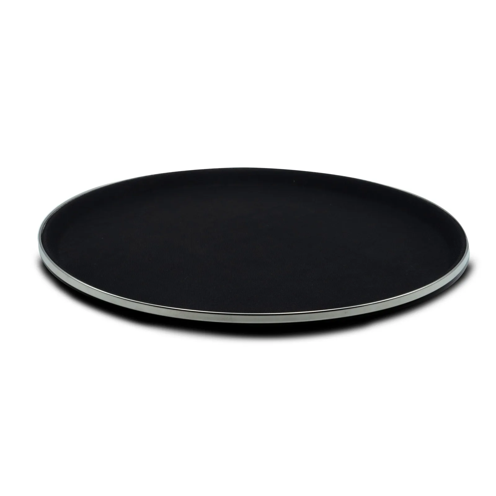 Vassoio tondo antiscivolo bordo inox - noleggio accessori da buffet Montineri