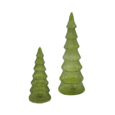 Albero Natale vetro verde LED - dettaglio 2
