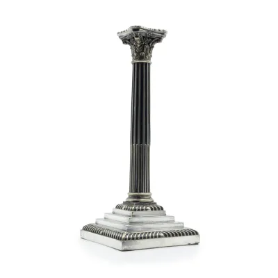 Candelabro monofiamma argento Impero - noleggio candelabri e bugie Montineri
