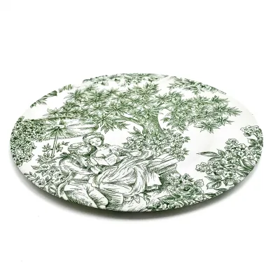 Cover per sottopiatto tela jouy verde - dettaglio 2