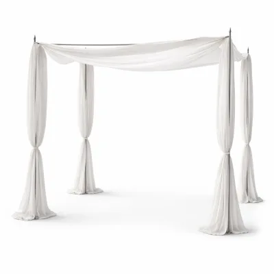Gazebo in ferro con teli in garza bianca - noleggio accessori da esterno Montineri