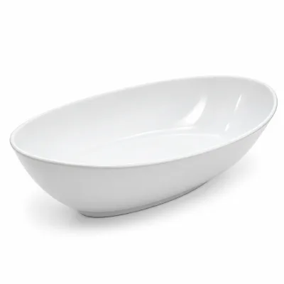 Piatto da portata ovale ceramica bianca fondo barca - dettaglio 4