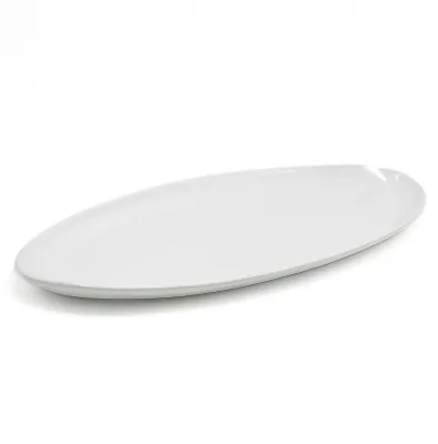 Piatto da portata ovale ceramica bianca piatto - noleggio accessori da buffet Montineri