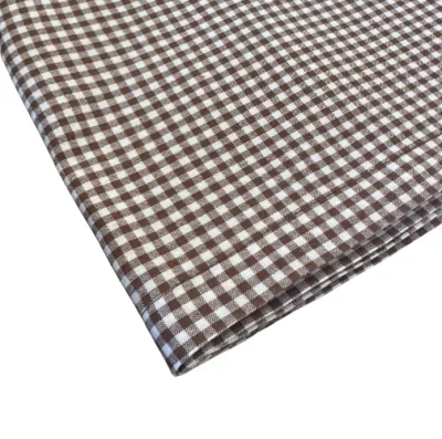 Runner cotone a quadri marrone - noleggio tovagliato runner Montineri